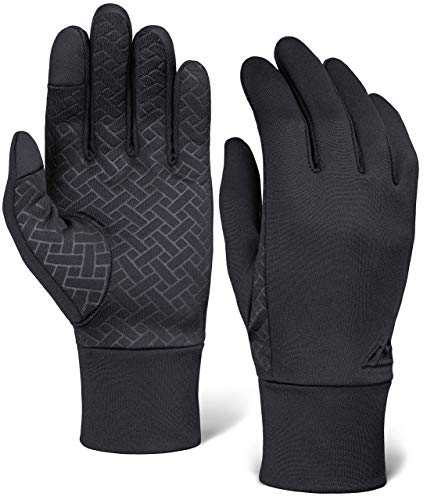 Tough Outdoors Running Gloves with Touch Screen - Winter Glove Liners for Texting, Cycling - Thin & Lightweight Cold Weather Thermal Gloves