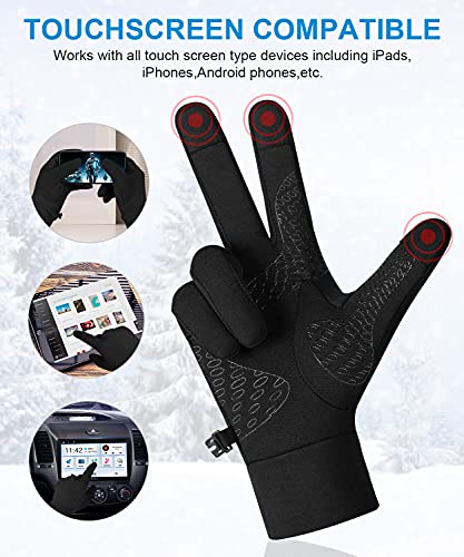 Natugloe Running Gloves Touchscreen Anti-Slip Winter Gloves Lightweight Thermal Liner Gloves Men Women for Outdoor Sports Walking Hiking Cycling Driving Riding Bike