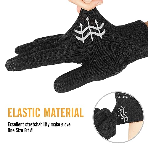 DOVAVA Winter Gloves for Men Women,Thermal Touchscreen Gloves,Anti-Slip,Soft Knitted Glove With Fleece Lining for Driving Outdoor,Black