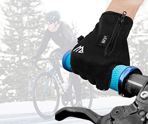 WESTWOOD FOX WFX Winter Gloves Touch Screen Anti Slip Warm Gloves Windproof Thermal Sports Cycling Gloves for Men & Women Outdoor bike Gloves for Running Camping Driving (Black, Large)
