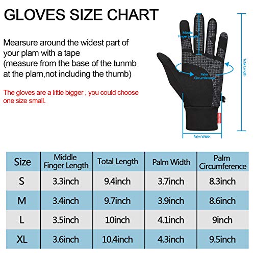 TOLEMI Winter Gloves Running Thermal Liner Gloves Warm Gloves Anti-slip Touchscreen Gloves for Men Women Sport Walking Riding Driving Cycling