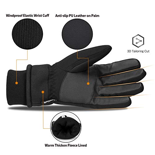 Yobenki Winter Gloves, Waterproof Ski Gloves -22℉ Coldproof Touchscreen Gloves 3M Thinsulate Anti Slip Warm Thermal Gloves for Men Women Snowboarding Cycling Running Hiking Outdoor Sports