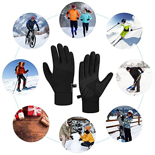 Natugloe Running Gloves Touchscreen Anti-Slip Winter Gloves Lightweight Thermal Liner Gloves Men Women for Outdoor Sports Walking Hiking Cycling Driving Riding Bike