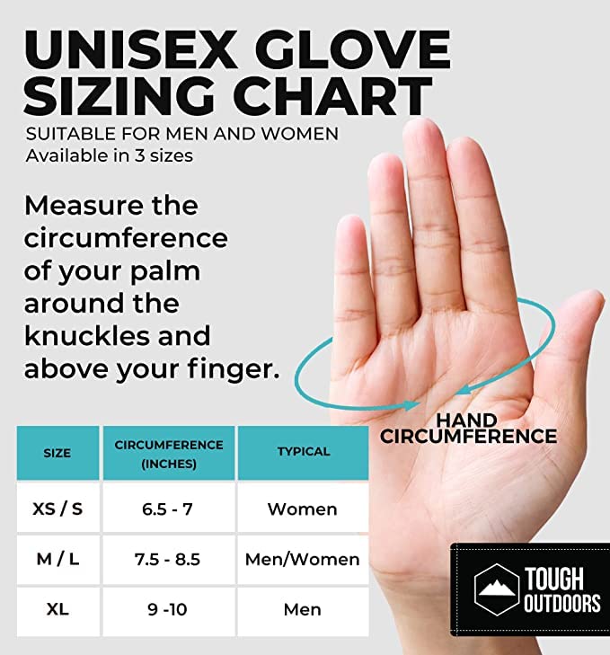 Tough Outdoors Running Gloves with Touch Screen - Winter Glove Liners for Texting, Cycling - Thin & Lightweight Cold Weather Thermal Gloves