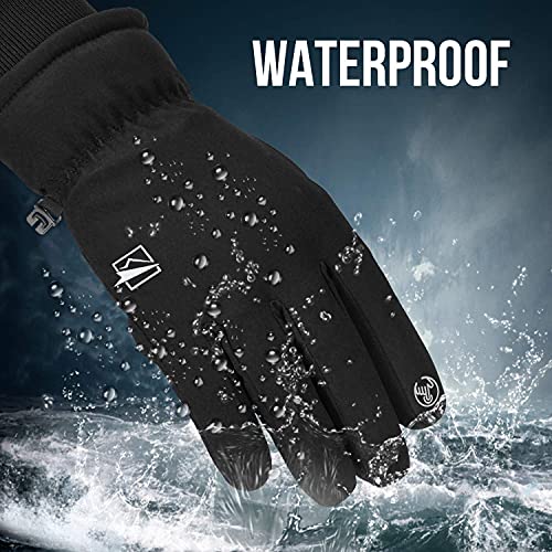 Yobenki Winter Gloves, Waterproof Ski Gloves -22℉ Coldproof Touchscreen Gloves 3M Thinsulate Anti Slip Warm Thermal Gloves for Men Women Snowboarding Cycling Running Hiking Outdoor Sports
