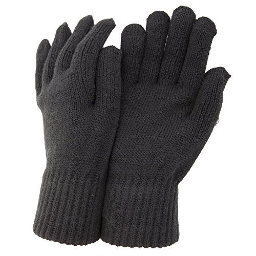 CLEARANCE - Mens Thermal Knitted Winter Gloves (One Size) (Black)