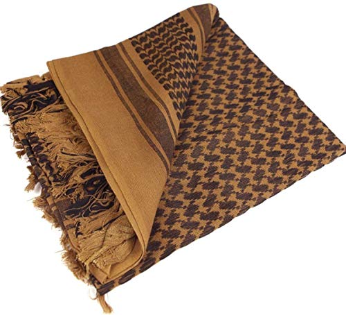 FREE SOLDIER Military Scarf Shemagh Men's Scarves Tactical Desert Scarf Bandana for Men & Women，Brown