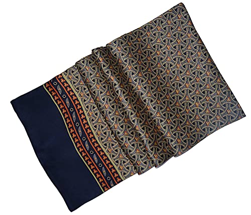 UK_Stone Men 100% Pure Silk Scarf Paisley Polka Dot Vintage Pattern Double Layer Gentlemen