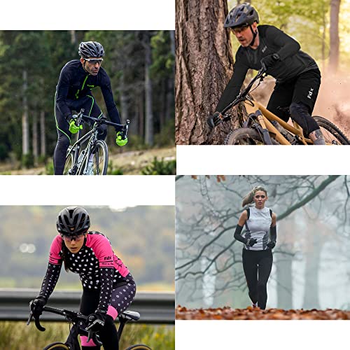 FDX Full Finger Winter Cycling Gloves, Thermal Warm, Water Resistant, Windproof, Anti-Shocking Gel Padded Palms, Touchscreen, Breathable, Anti-Slip Men Women, Racing, MTB, Riding, Running(Yellow L)