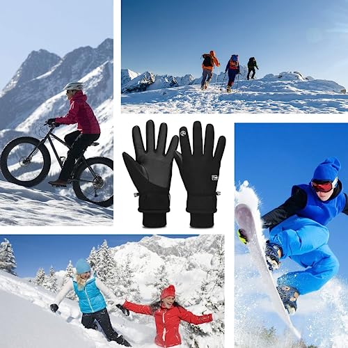 Yobenki Winter Gloves, Waterproof Ski Gloves -22℉ Coldproof Touchscreen Gloves 3M Thinsulate Anti Slip Warm Thermal Gloves for Men Women Snowboarding Cycling Running Hiking Outdoor Sports