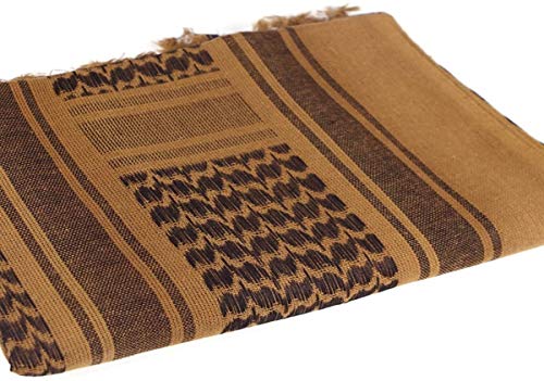 FREE SOLDIER Military Scarf Shemagh Men's Scarves Tactical Desert Scarf Bandana for Men & Women，Brown