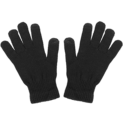 WLLHYF Winter Gloves Warm Finger Touch Screen Gloves Work Typing Gloves Windproof Stretchy Knit Fluffy Mittens Anti-Slip Ski Liner Glove for Cold weather Women Men