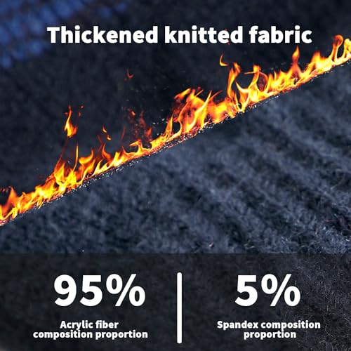 TATAFUN Winter Touch Screen Thermal Gloves, Men Anti-Slip Thermal Gloves, Soft Full-Finger Gloves, Winter Gloves, Suitable for Outdoor Cycling, Hiking, Climbing, Sports Bicycle (Blue)