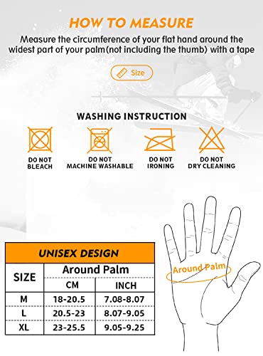 TRENDOUX Gloves Men, Ski Glove for Men Women Extreme Cold Weather 3M Thinsulate Touchscreen Windproof Cuff Thick Wicking Insert for Bike Snowboard Running cycling - Black L…