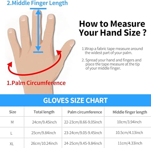 Girebae Warm Winter Gloves, Windproof Waterproof Touchscreen Running Gloves, Non-Slip Elastic Cuff Thermal Gloves for Men Women Running Driving Cycling Climbing Hiking (Black, M)