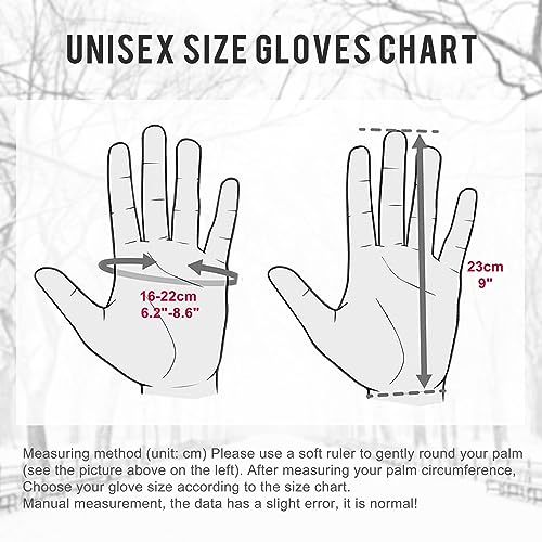 KEECOW-Mens-Gloves-Winter,Touch Screen Knitted Thermal-Gloves for Mens & Womens with Thickened Elastic Cuff,Non-slip Silicone for Typing Driving Fishing Hiking Climbing (Black)