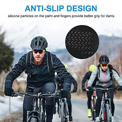 coskefy Running Gloves, Thermal Touch Screen Gloves Winter Gloves Men Women for Cycling Biking Sports Walking Skiing Liners