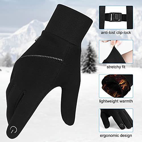 coskefy Running Gloves, Thermal Touch Screen Gloves Winter Gloves Men Women for Cycling Biking Sports Walking Skiing Liners