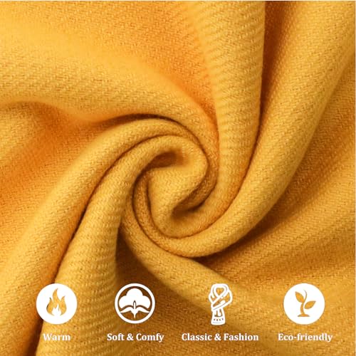 vimate Fashion Yellow Scarf, Classic Cashmere Feel Winter Scarf Super Soft Collection(UK-Yellow)