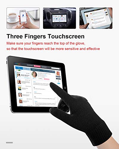 coskefy Winter Knit Gloves Touchscreen Gloves Thermal Wool Lined Texting Gloves Running Gloves for Men Women