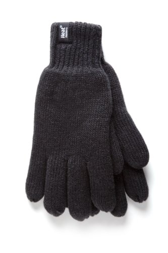 HEAT HOLDERS Mens 1 Pair 2.3 Tog Heatweaver Yarn Gloves - Black L/XL