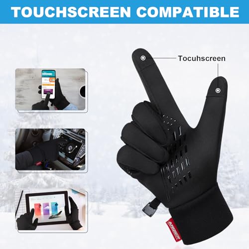 coskefy Winter Gloves, Thermal Touch Screen Gloves Running Gloves Cycling Gloves Warm Liners for Men Women Walking Riding