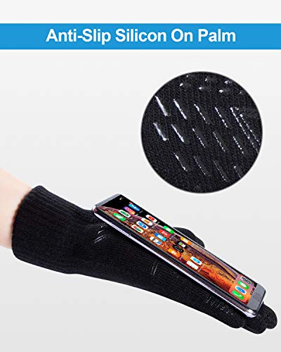 coskefy Winter Knit Gloves Touchscreen Gloves Thermal Wool Lined Texting Gloves Running Gloves for Men Women