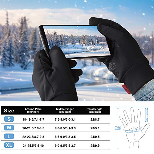 coskefy Touch Screen Gloves Thermal Gloves Windproof Anti-slip Cycling Gloves Winter Running Gloves for Men Women Biking Walking Riding Sports
