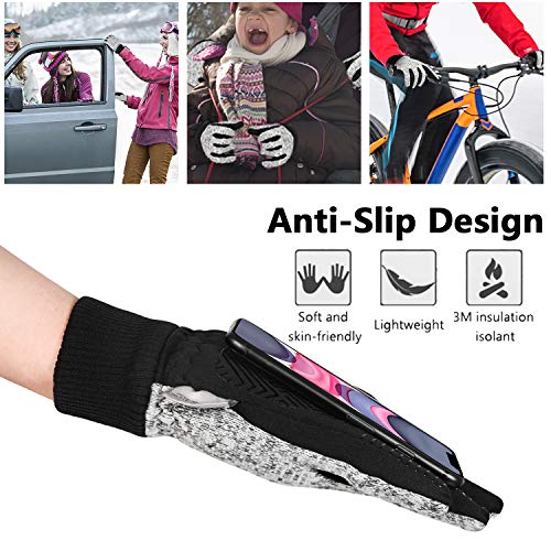 BIKINGMOREOK Winter Gloves for Men Women,-10°F 3M Thinsulate Thermal Gloves Coldproof Touchscreen Warm Gloves,Anti-Slip Road Bike Cycling Gloves-Hemp Grey-M