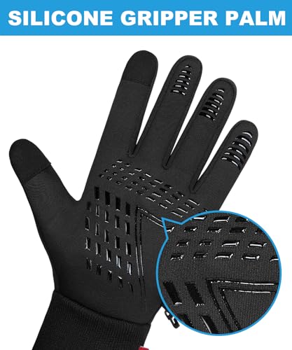 coskefy Winter Gloves, Thermal Touch Screen Gloves Running Gloves Cycling Gloves Warm Liners for Men Women Walking Riding