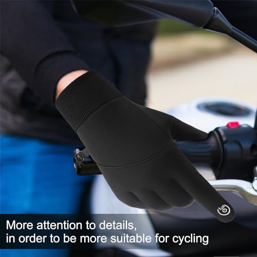 CRAZY SHARK Winter Warm Gloves, Windproof Water-Resistant Thermal Gloves Anti-slip Touch Screen Cycling Gloves for Men Women Hiking Climbing Riding Bike Outdoor Sports