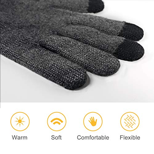 4UMOR Winter Warm Knit Gloves Touchscreen Super Soft Thick Fleece Gloves Outdoor Windproof Driving Gloves for Men and Women