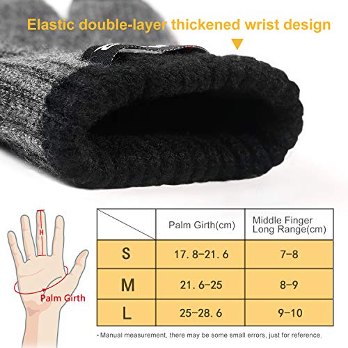 4UMOR Winter Warm Knit Gloves Touchscreen Super Soft Thick Fleece Gloves Outdoor Windproof Driving Gloves for Men and Women