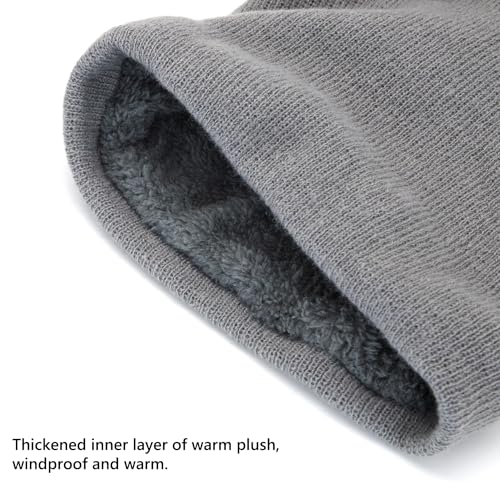 ALLY-MAGIC Neck Warmer, Fleece Tube Scarf Winter Thermal Knitted Snood Scarf, Unisex Thick Knitted Circle Snoods for Men and Women for Cycling Running Skiing Y3JRWB (grey)