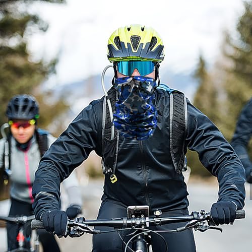 TRKETK 4 Pcs Multifunctional Headwear, Face Mask for Men &Women Multifunctional Balaclavas Windproof Neck Gaiter Scarf Snoods for Men Face Covering Wide Headscarves for Yoga Running Cycling