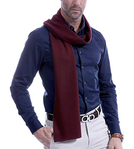Cashmere Feel Scarves for Men - Men's Scarf Winter Soft Warm - Mens Scarfs Wool Solid Burgandy