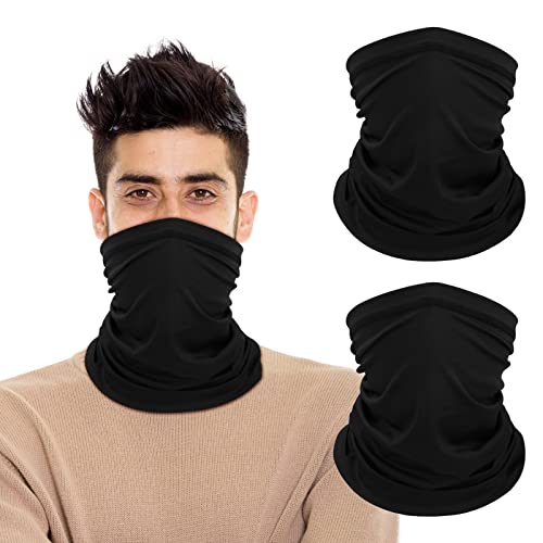 Sibba Masks Neck Face Gaiter 2 Pieces Winter Coverings Warmer Scarf Bandanas Head Black Multifunctional Headwear Hats Novelty Anime Breathable Sun Mask Sports Outdoors Recreation Clothing Men