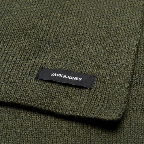 JACK & JONES Men’s Knitted Scarf Soft Plain Winter Neck Scarves - Gift for Men - One Size - Forest