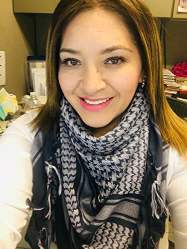 EXPLORE LAND Cotton Military Shemagh Tactical Desert Keffiyeh Scarf Wrap Black and White