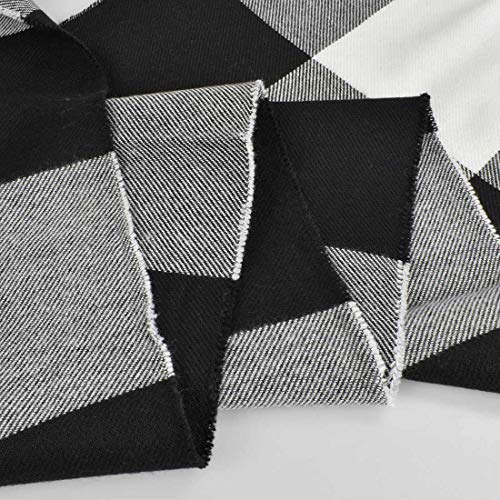 UMIPUBO Men's Scarves Classic Cashmere Wool Touch like Scarf Plaid Tartan Reversible Check Tassel Ends Solid Long Winter Scarf