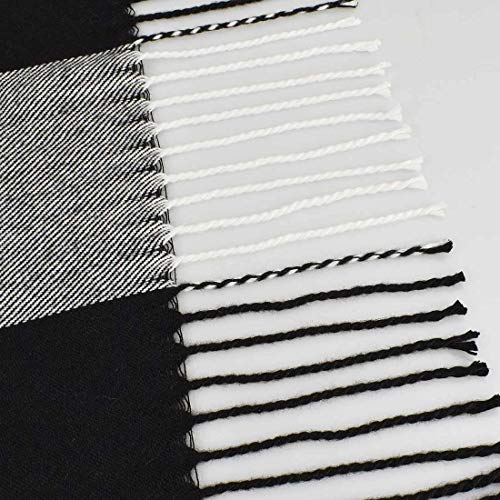 UMIPUBO Men's Scarves Classic Cashmere Wool Touch like Scarf Plaid Tartan Reversible Check Tassel Ends Solid Long Winter Scarf