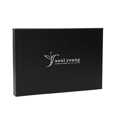 soul young Long Cotton Scarf for Men - Warm Fringe Plaid Scarves With Luxurious Gift Box(Burgendy)