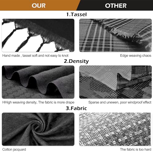 MiaoMa Shemagh Men's Scarf 100 Cotton Military Tactical Desert Keffiyeh Arabic Head Scarf, Stylish and Versatile for Women Bandana 110 x 111 cm