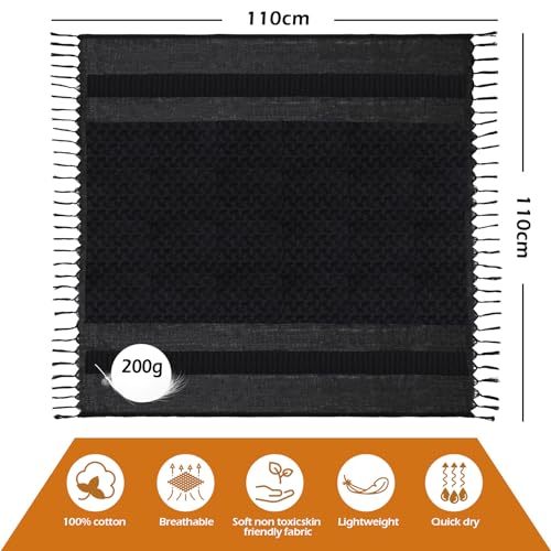 MiaoMa Shemagh Men's Scarf 100 Cotton Military Tactical Desert Keffiyeh Arabic Head Scarf, Stylish and Versatile for Women Bandana 110 x 111 cm