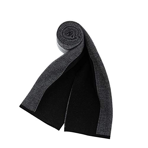 Lallier Men's Merino Wool Scarf, Long Winter Neckwear with Gift Box (Gray Stripe)