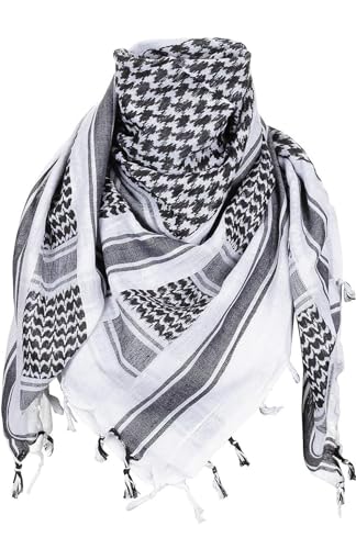 Large Shemagh Scarf Men/Women 100% Cotton Military Mens keffiyeh Scarf Tactical Desert Arab Scarf for Men,Yasser Arafat kufiya scarf