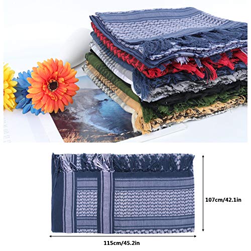 ECOMBOS Shemagh Scarf - Men Arab Head Scarf 100% Cotton Military Tactical Desert Keffiyeh Head Neck Wrap