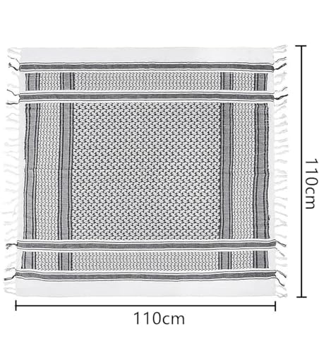 Large Shemagh Scarf Men/Women 100% Cotton Military Mens keffiyeh Scarf Tactical Desert Arab Scarf for Men,Yasser Arafat kufiya scarf
