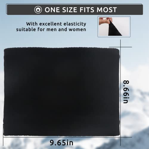 Angozo Winter Neck Warmer Knitted Snood Heated Scarf for Men Women Christmas Fishing Sports Gift (Black)