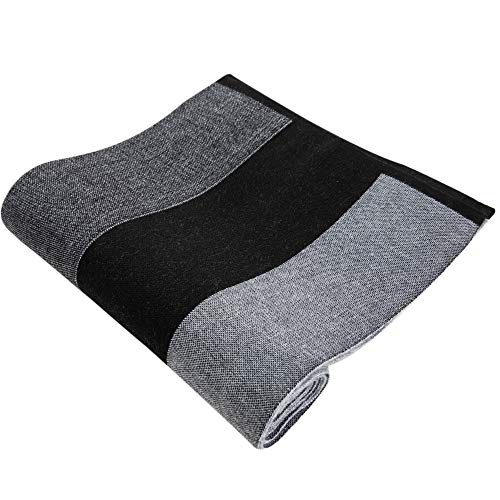 Lallier Men's Merino Wool Scarf, Long Winter Neckwear with Gift Box (Gray Stripe)
